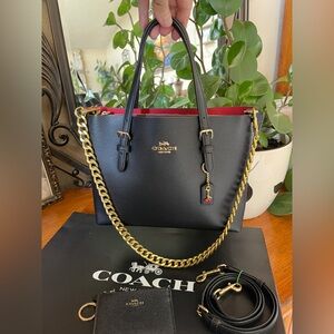 Coach Mollie 25 Tote with Chain and Matching Cardholder